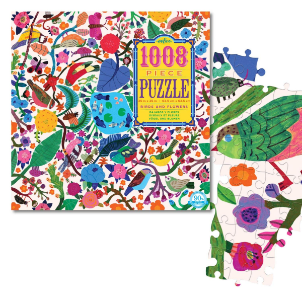 Rombecabezas 1000 piezas Pájaros y Flores