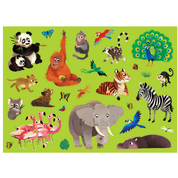 .Poster Colorear Animales Selva