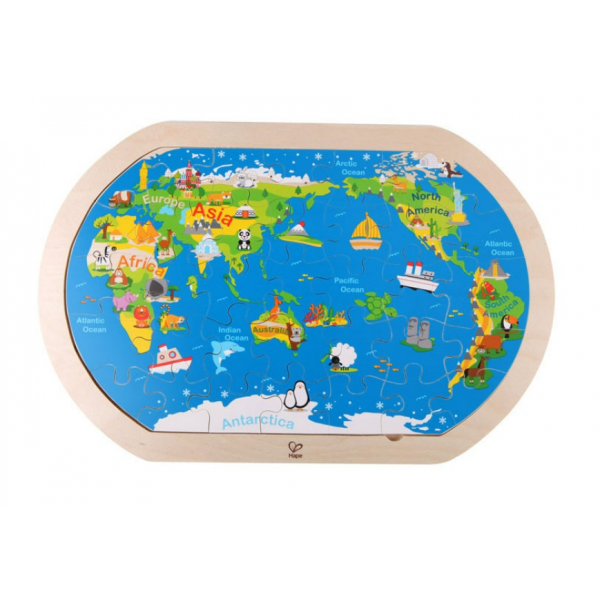 Rompecabezas 36 Piezas Madera El Mundo