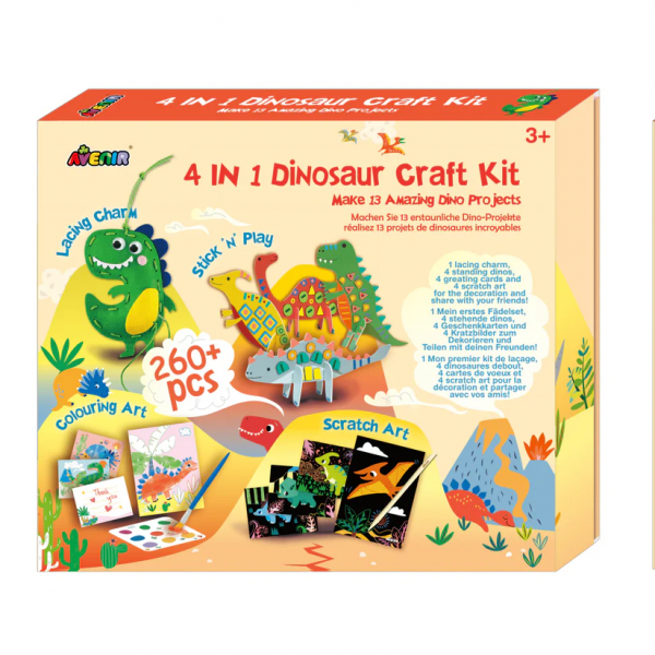 Kit De Manualidades De Dinosaurio 4 En 1