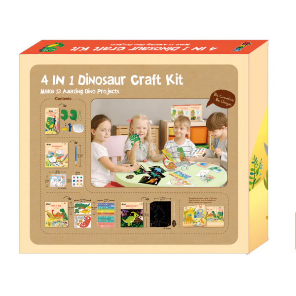 Kit De Manualidades De Dinosaurio 4 En 1