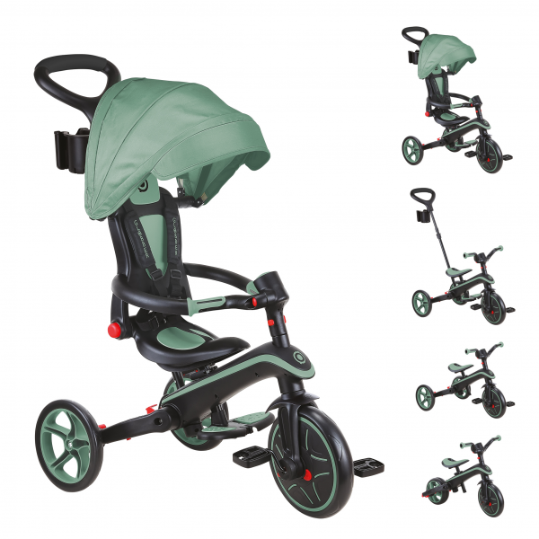 .Triciclo Explorer 4 en 1 Verde Oliva - Plegable