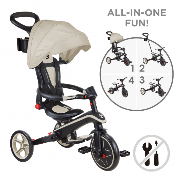 .Triciclo Explorer 4 en 1 Taupe - Plegable