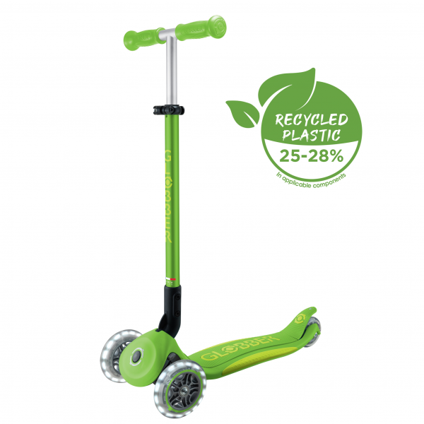 Patineta Plegable Primo PLUS Verde/Lima - LLantas Luces LED