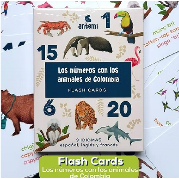 Flash Cards Los Números Con Los Animales De Colombia