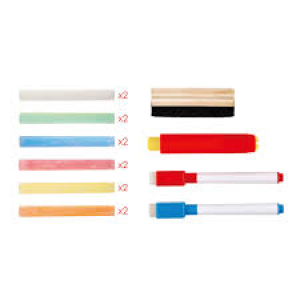 Pizarra blanca Plegable de Doble Cara con Tizas y Marcadores