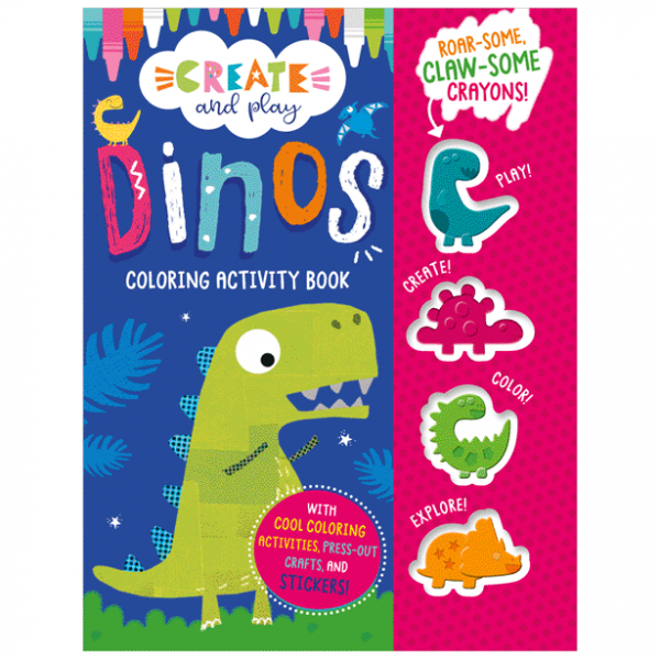 Libro de Actividades para Colorear de Dinosaurios: Crea y Juega